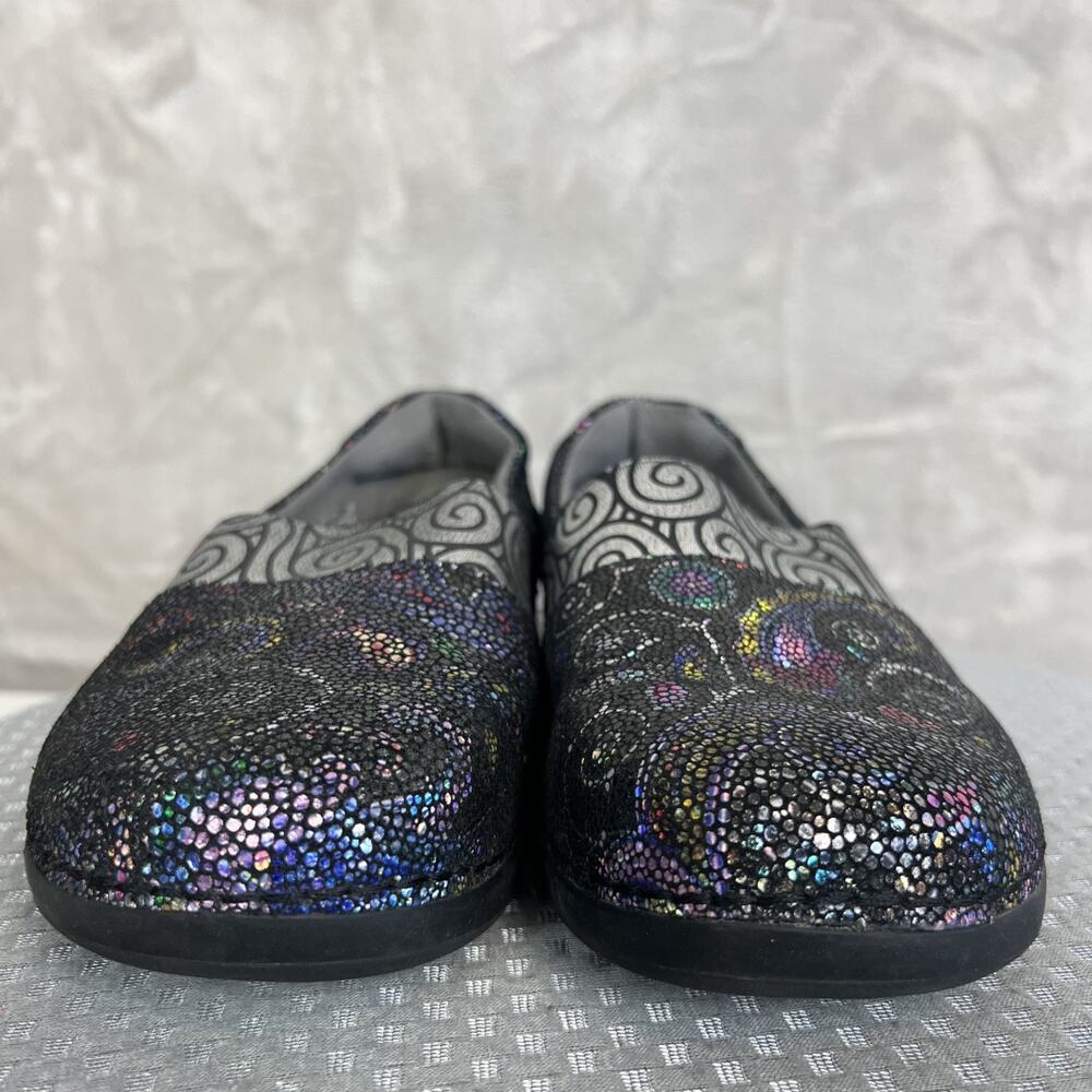 Alegria Glee Comfort Shoes Womens 39 US 9 Black Leather Swirl Slip On Comfort - Picture 3 of 13